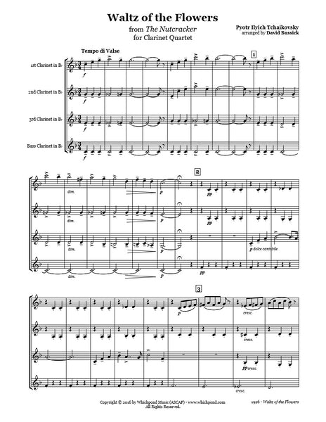 Nutcracker Waltz of the Flowers Clarinet Quartet