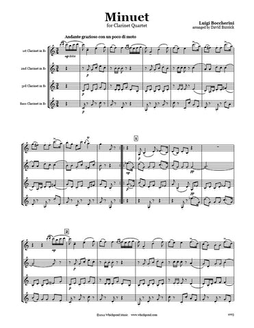 Boccherini Minuet Clarinet Quartet
