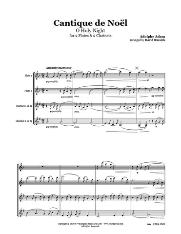 O Holy Night Flute/Clarinet Quartet