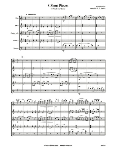 Stravinsky 8 Short Pieces Wind Quintet