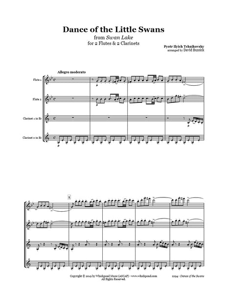 Nutcracker Waltz of the Flowers Flute/Clarinet Quartet PDF 