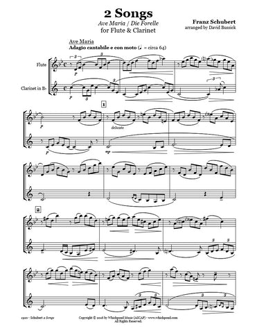 Schubert 2 Songs Flute/Clarinet Duet