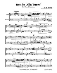 Mozart Turkish March Oboe/Bassoon Duet
