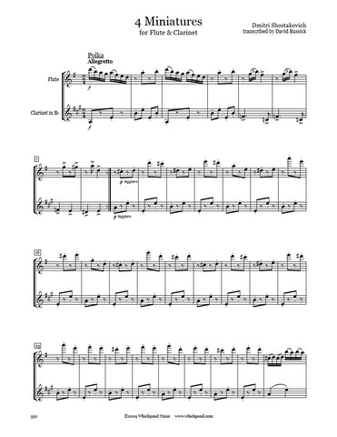 Shostakovich 4 Miniatures Flute/Clarinet Duet