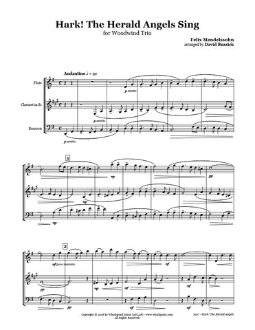 Hark The Herald Angels Sing Flute/Clarinet/Bassoon Trio