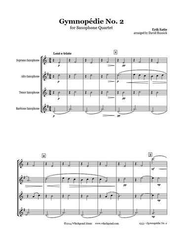 Satie Gymnopedie #2 Saxophone Quartet