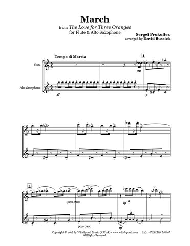 Prokofiev 3 Oranges March Flute/Saxophone Duet