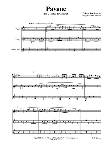 Fauré Pavane Flute/Clarinet Trio