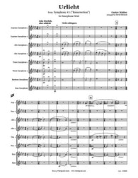 Mahler Urlicht Saxophone Octet