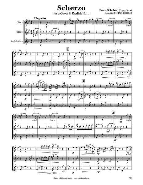 Schubert Scherzo Oboe/English Horn Trio