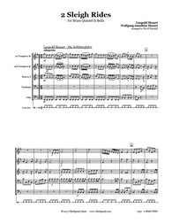 Mozart 2 Sleigh Rides Brass Quintet & Bells