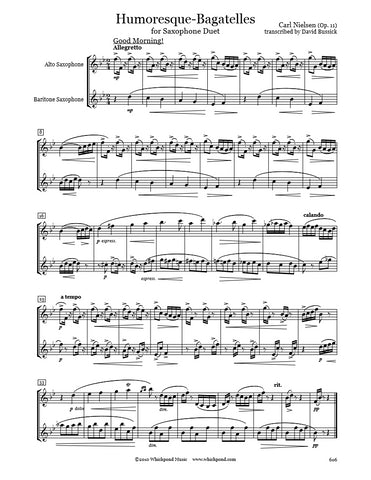 Nielsen Humoresque Bagatelles Alto/Baritone Sax Duet