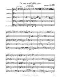 Handel For Unto Us Clarinet Quintet