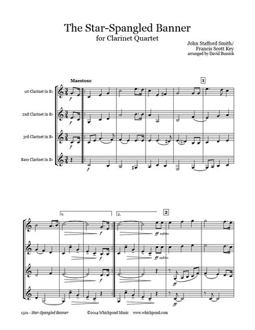 Star Spangled Banner Clarinet Quartet