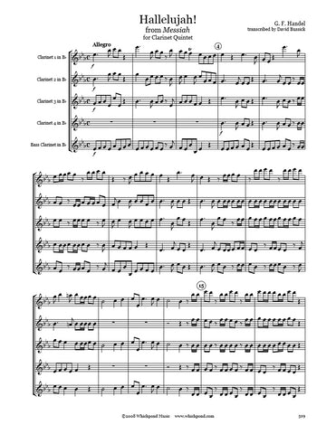 Handel Hallelujah Clarinet Quintet