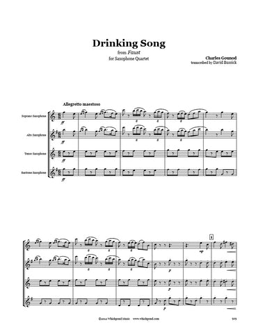 Gounod Drinking Song Saxophone Quartet