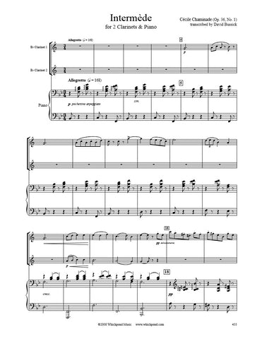 Chaminade Intermede Clarinet Duet & Piano