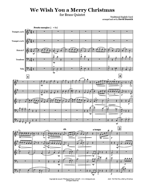 We Wish You A Merry Christmas Brass Quintet