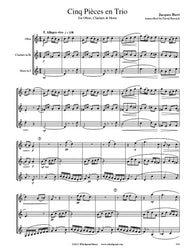 Ibert Cinq Pièces Oboe/Clarinet/Horn Trio