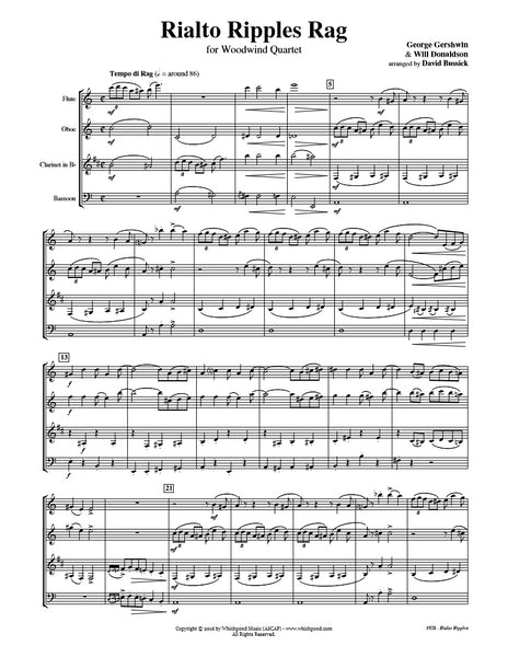 Gershwin Rialto Ripples Rag Wind Quartet