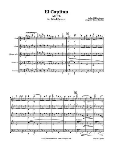 Sousa El Capitan March Wind Quintet