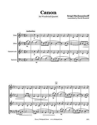 Rachmaninov Canon Wind Quartet