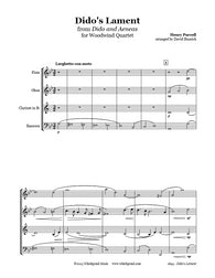 Purcell Dido's Lament Wind Quartet