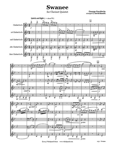 Gershwin Swanee Clarinet Quintet