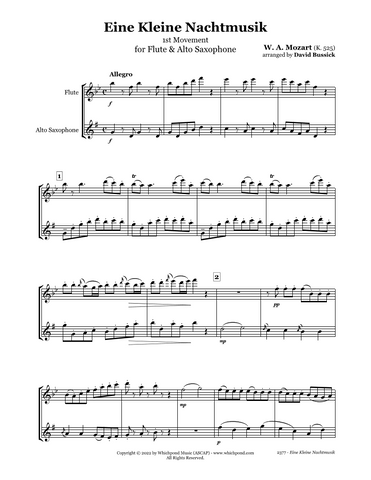 Mozart Eine Kleine Nachtmusik Flute/Saxophone Duet