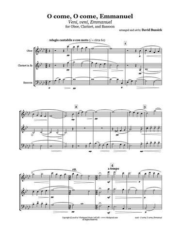 O Come Emmanuel Oboe/Clarinet/Bassoon Trio