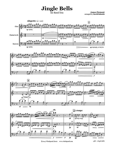 Jingle Bells Oboe/Clarinet/Bassoon Trio