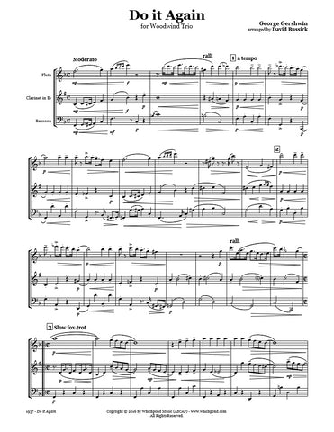 Gershwin Do It Again Flute/Clarinet/Bassoon Trio