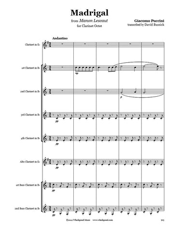 Puccini Madrigal Clarinet Choir