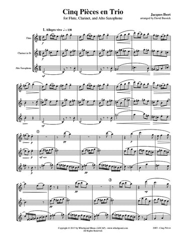 Ibert Cinq Pièces Flute/Clarinet/Sax Trio