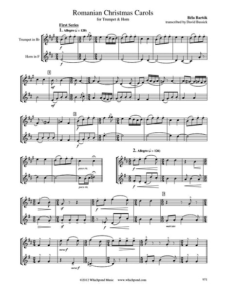 Bartók Romanian Christmas Carols Trumpet/Horn Duet