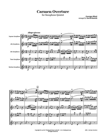 Bizet Carmen Overture Saxophone Quintet