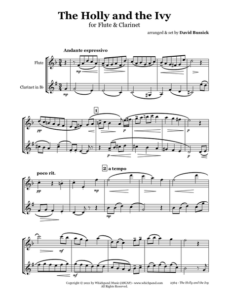 The Holly and The Ivy Flute/Clarinet Duet