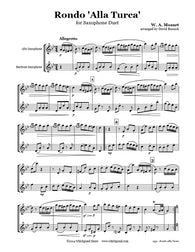 Mozart Turkish March Alto/Baritone Sax Duet