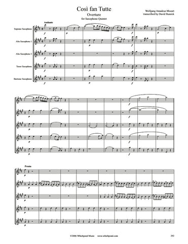 Mozart Cosi Fan Tutte Overture Saxophone Quintet
