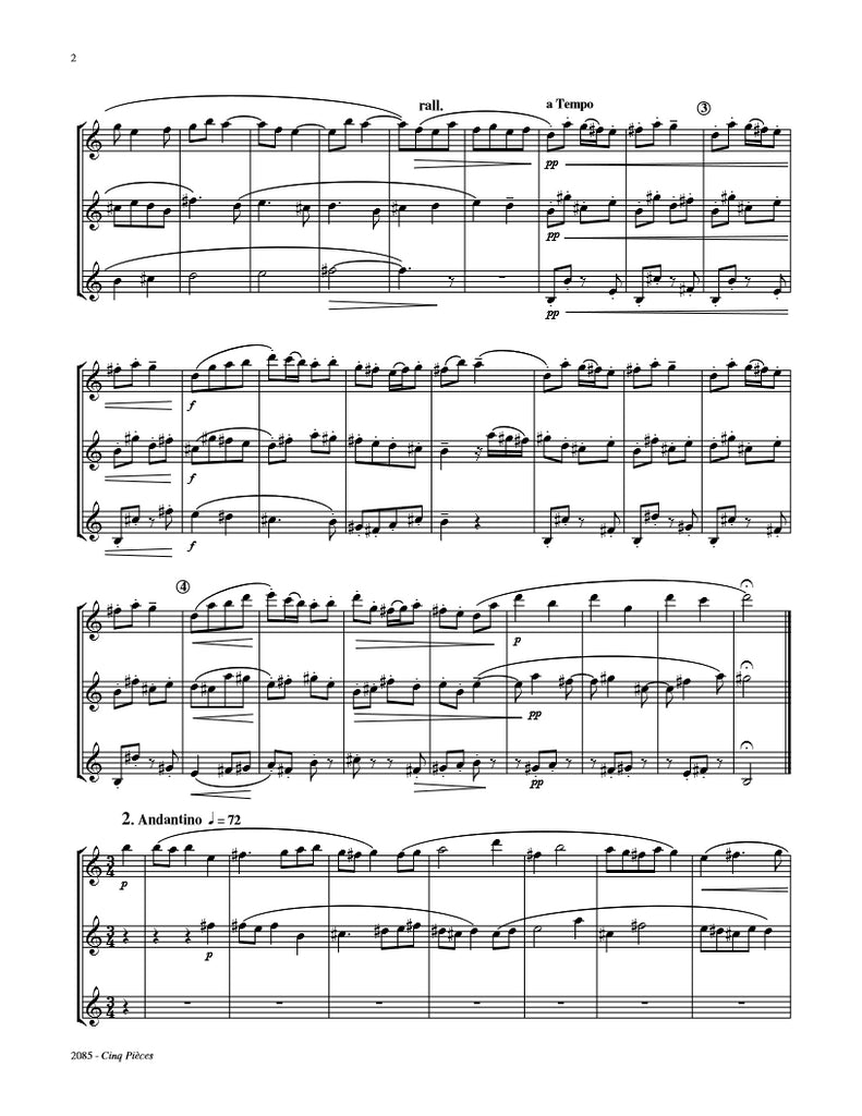 Ibert Cinq Pièces Trio Whichpond Music