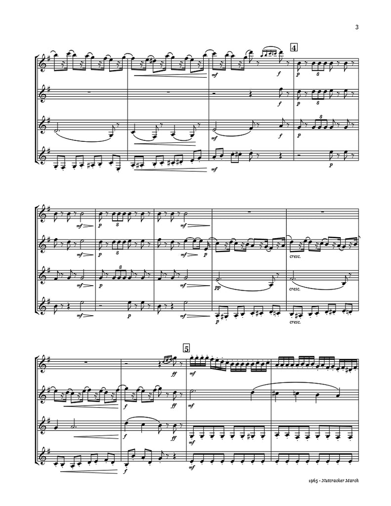 Nutcracker March Quartet PDF Sheet Music Download Whichpond